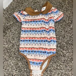 B.T. Kids Western Collard Onsie with snaps 0-6 months